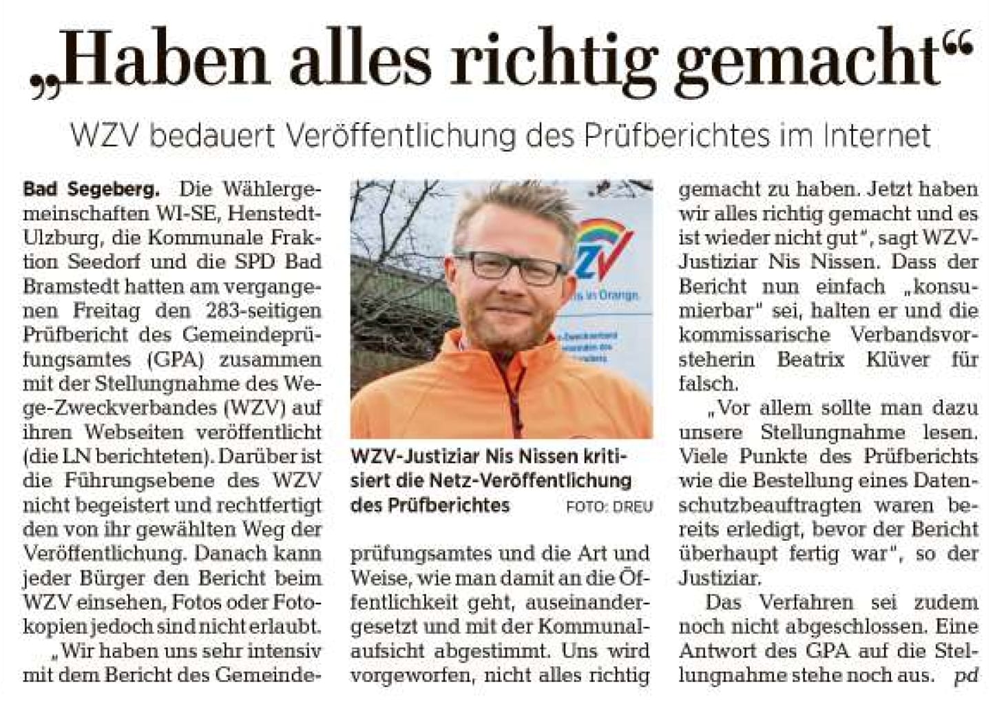 Artikel in LN 05.06.2019